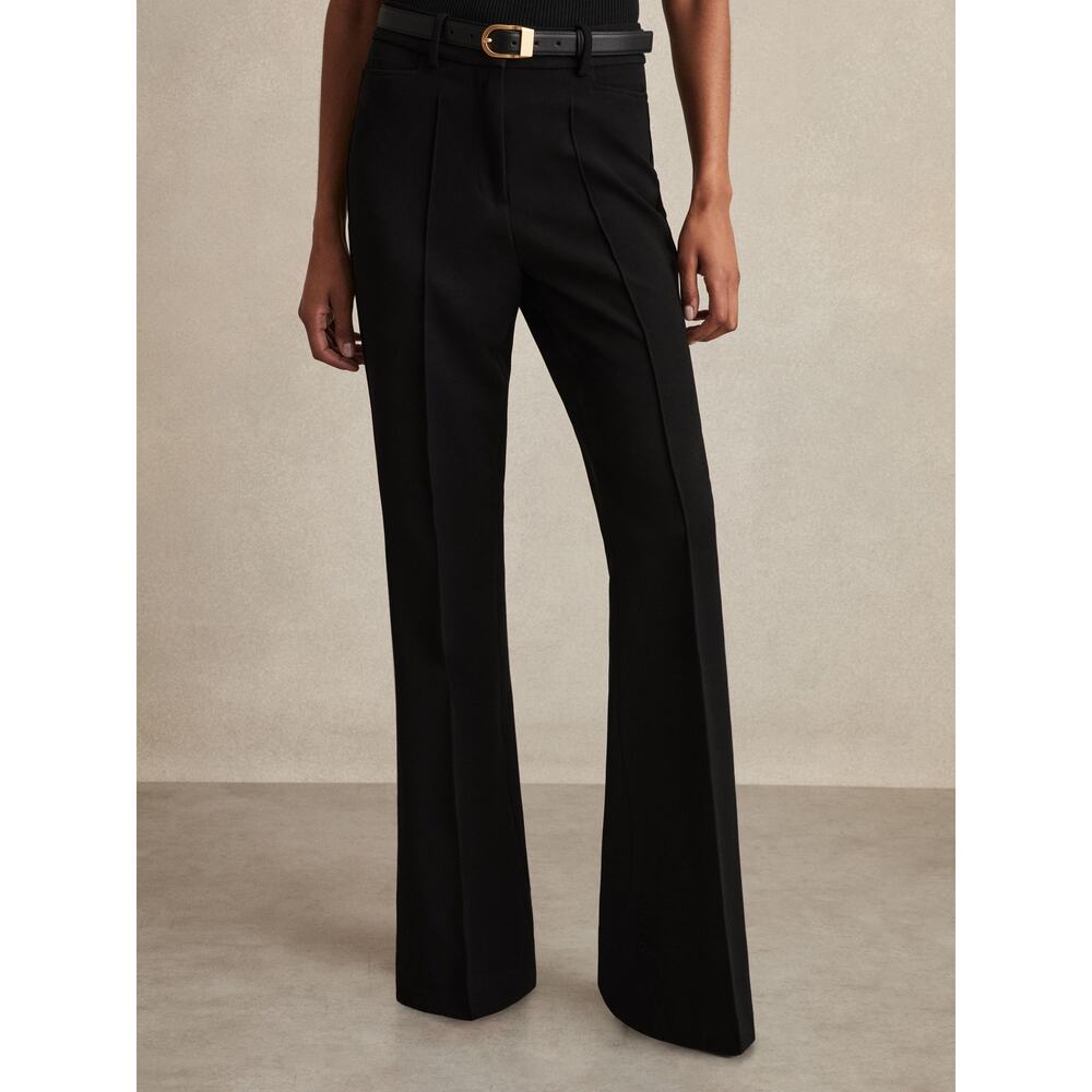 Reiss Flared Suit Trousers Black Sz 0 Office Business Casual Quiet Luxary